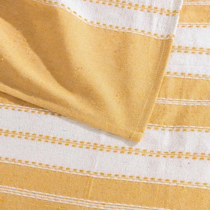 Couvre Lit - Abbysse - Jacquard - 180 X 220 Cm - Jaune - Oeko-Tex®