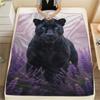 1Pc Lavenderanimals Print Flannel Blanket, High quality Comfortable for All Seasons, Home Decor, Warmth and Comfort, Perfect for Christmas Gifts