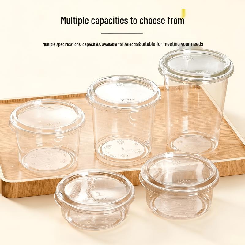 Disposable Ice Jelly Dessert Bowls with Lids