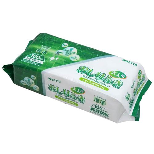 

Wet Wipes for Adults, 100 Sheets, Heavy Duty, Regular Size, Non-Flushable, WS5110