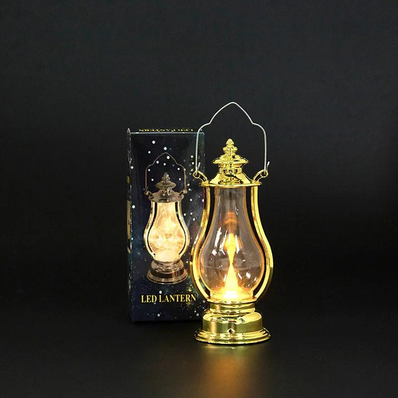 Multicolor Interior Decorative Desk Lamp Led Retro Small Oil Lamp   Portable Wind Candle Lamps Decoration Kerosene Lights
