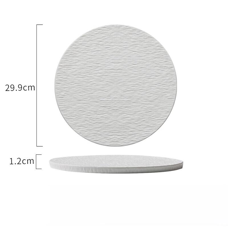 Minimalist Frosted White Ceramic Dinner Plate