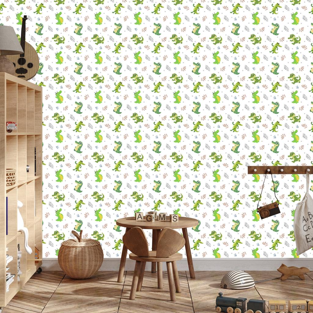 Crocodile Wallpaper White for Living Room and Bedroom 50x1000