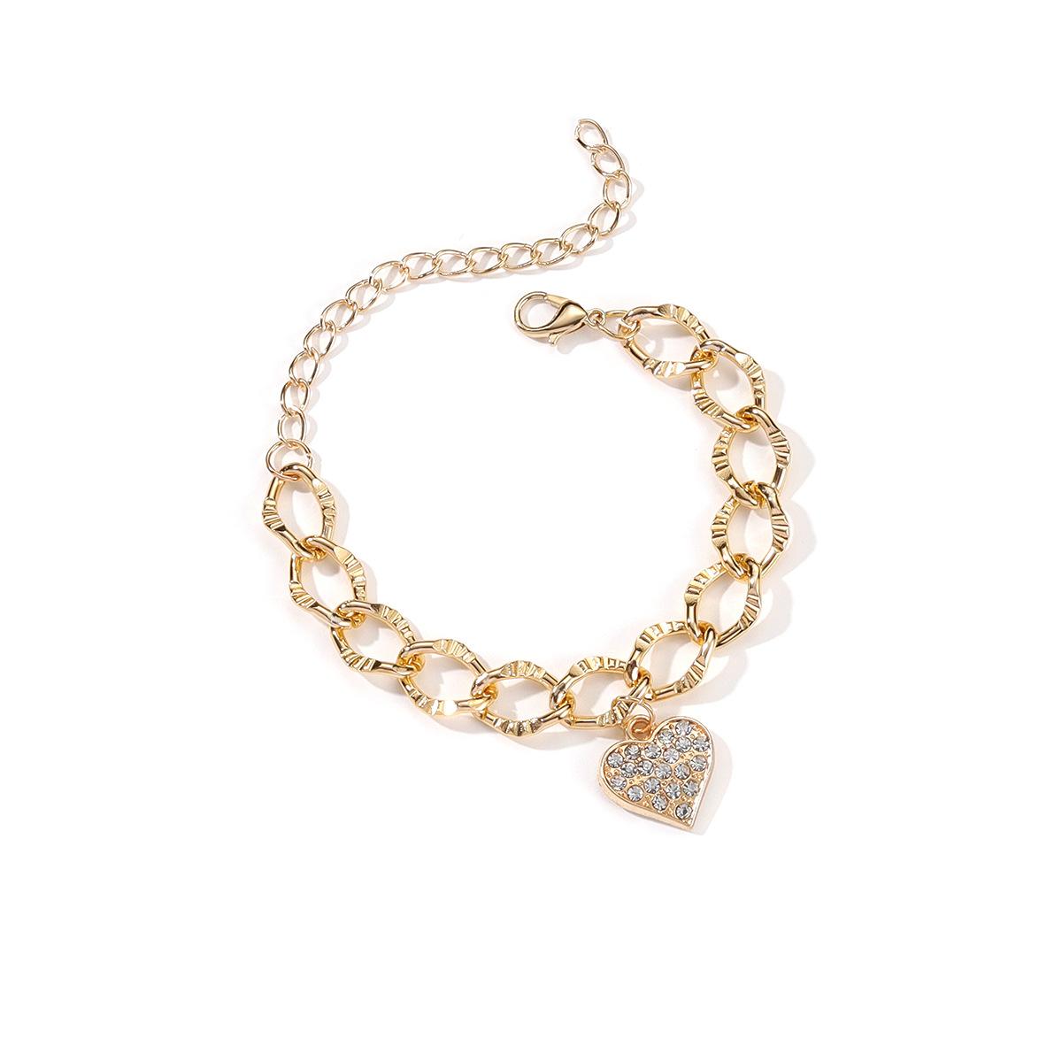 

ins fashion temperament thick chain bracelet, personalized design sense key love butterfly Cuban chain exaggerated jewelry