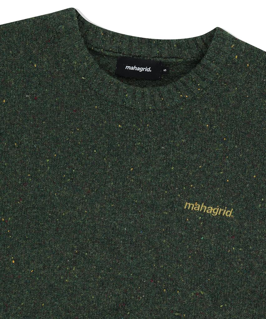 MAHAGRID Basic Logo Nep Knit Sweater Green(Mg2Efmk605A)