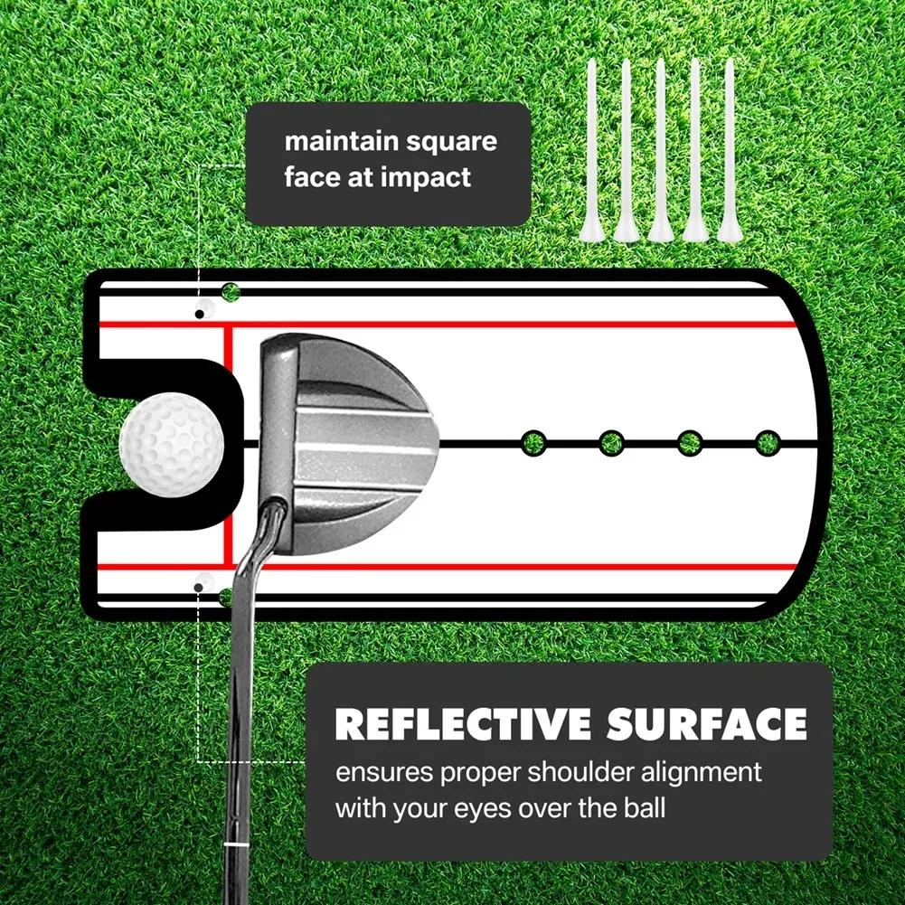 -Golf Putting Practice Mirror Putting Mirror Alignment Training Aid Golf Practice Putter Mirror Eye Line