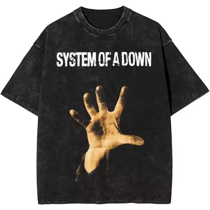 Washed Vintage System Of A Down Toxicity Music Album Cover Tshirt Unisex Rock T Shirt 90s Alternative High Quality Cotton Tshirt