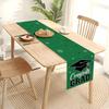 Congrats Grad Graduation Table Runner with Cap Stars Fireworks Pattern