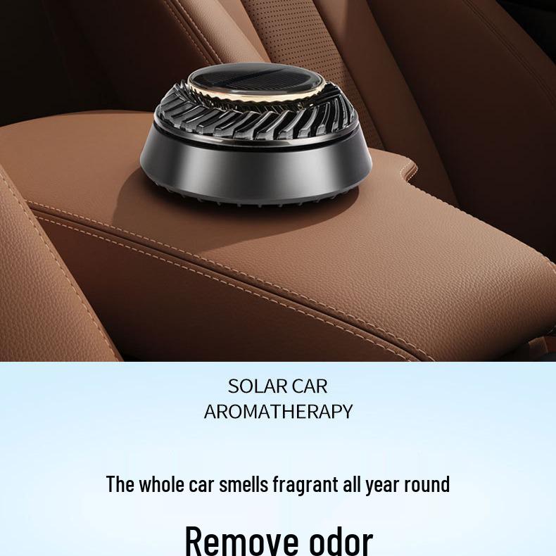 Rotating Solar Car Air Freshener - Long-lasting Deodorizing Ornament