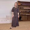 Elegant Knit Spliced Long Dress Women Fashion O-neck Half Sleeve Pleated Party Dresses 2025 Spring Summer Lady Commute Robes