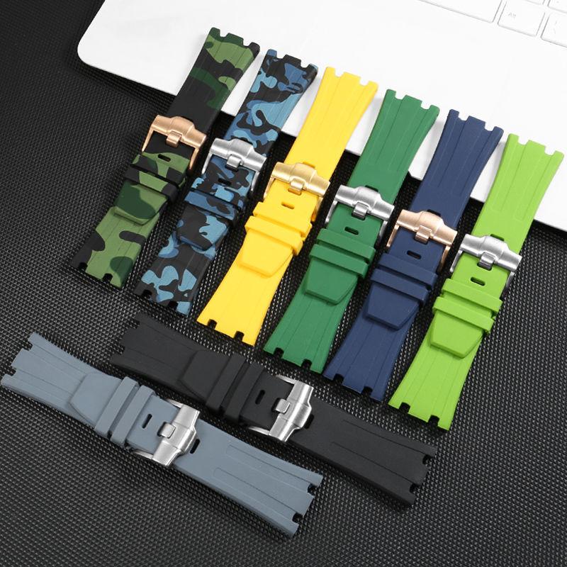 28mm Silikon-Uhrenarmband für AP Audemars und Piguet Gummi-Uhrenarmband Royal Oak Offshore 26400 Schweißfestes Uhrenarmband