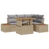 VidaXL Ensemble de salle à manger de jardin 5 pièces avec coussins Beige Poly Rattan Acacia 3350067