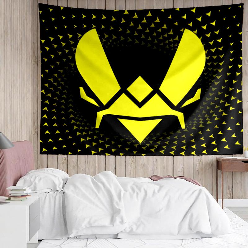 logo Team Vitality Tapestry for Bedroom Aesthetic Classroom Tapestries Wall Hanging for Living Room Dorm Office,Ideal Creative Gift