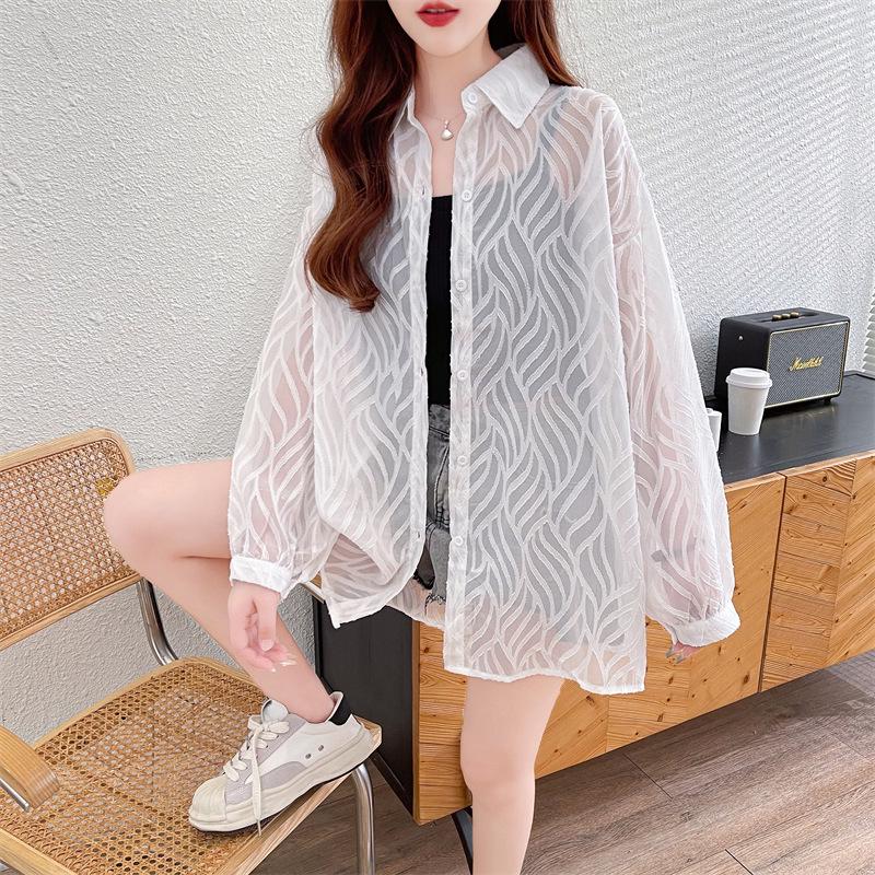 Women's Chiffon Sun Protection Cardigan - Lightweight, Long-Sleeved Beach Outerwear