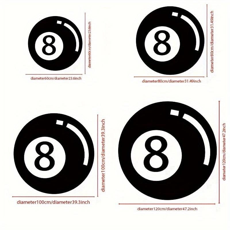 VIKAMA Schwarzer Billard 8-Ball Plüschteppich Weiche und Bequeme Runde Bodenmatte für Schlafzimmer Wohnzimmer Heimdeko Teppich