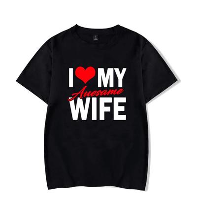 I Love My Awesome Wife Husband TShirt Honeymoon Couple Dress Dating Couple Anniversary Gift Unisex Women Plus Size Summer TShirt
