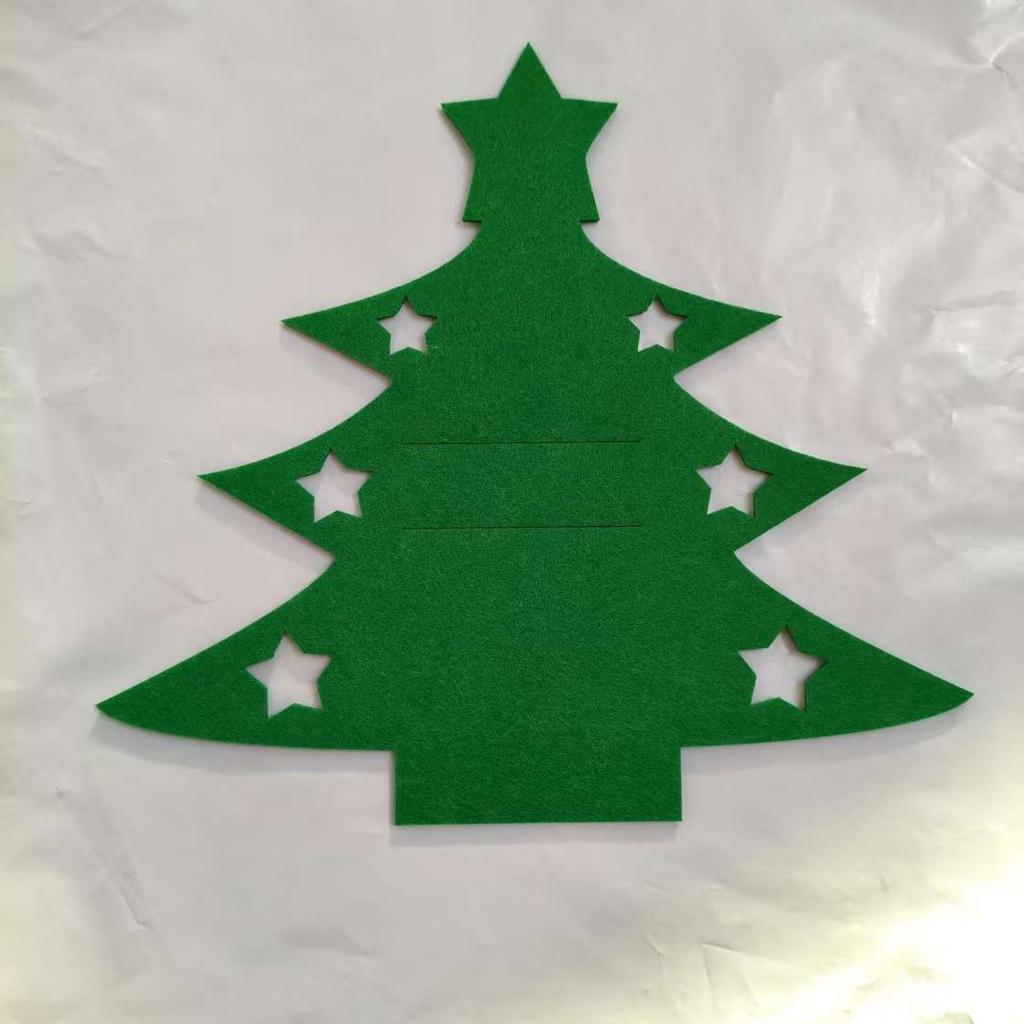 12 Stück Weihnachtsbaumförmige Filz-Besteckmatten mit Sternendekor, langlebig für Zuhause, weihnachtliche Festparty-Tischdeko-Accessoires