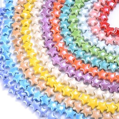10pcs Handmade Craft Star Beads Ceramic Jewelry Making Material Ceramic Spacer Loose Beads  Gift