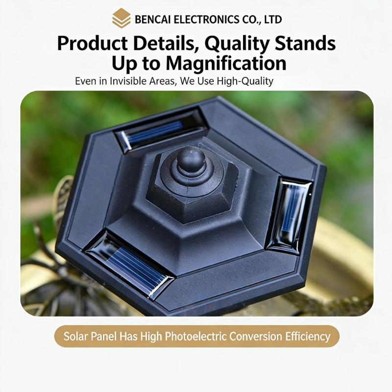Durable Iron Sun Powered Bird Water Dish With LED Lights For Outdoor Decoration And Wildlife Viewing Day And Night
