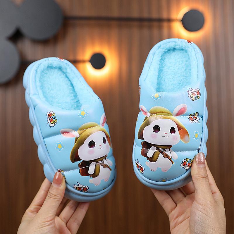 Children's Winter Home Warm Cotton Shoes New Thickened Non-slip Soft Sole Cartoon Cute Indoor Home Cotton Slippers