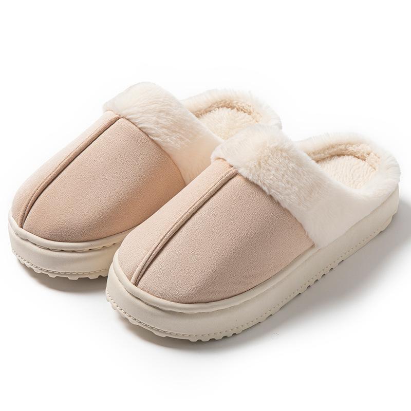 Plush Cotton Mop Thickened Winter Home Fleece Can Be Worn Outside Warm Couple Slippers Cotton Slippers