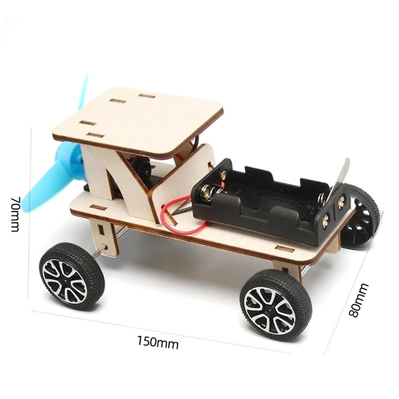 Electric Wind Powered Car Diy Science Toys Children Educational Stem Projects 3D Assemble Model Wood Puzzle Toy Scientific Kit