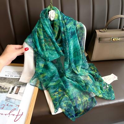 Fashion Design Yourou Silk Scarf Soft Sun Protection Shawl High Quality Neckerchief Four Seasons Muslim Kerchief Bandanna