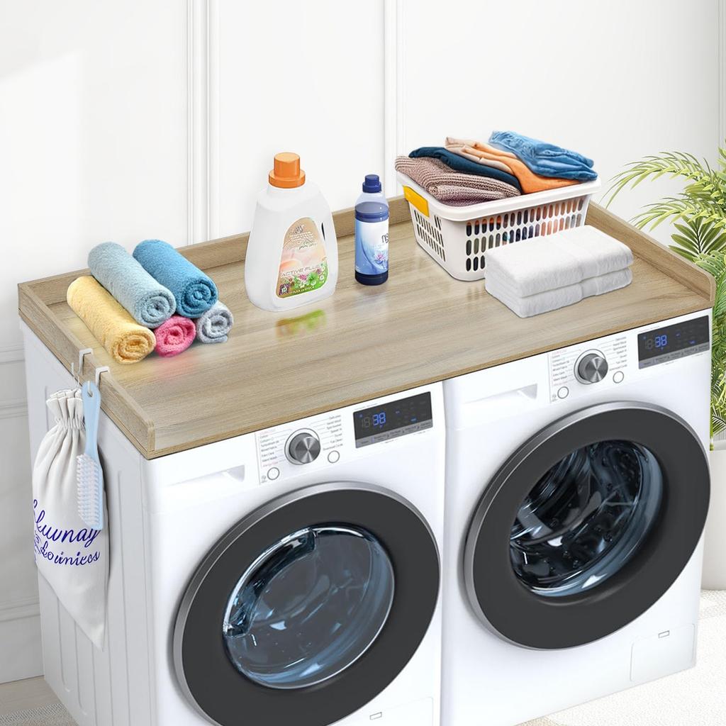 VEVOR Washer Dryer Countertop, 54" X 27" Wooden Washer and Dryer Countertop