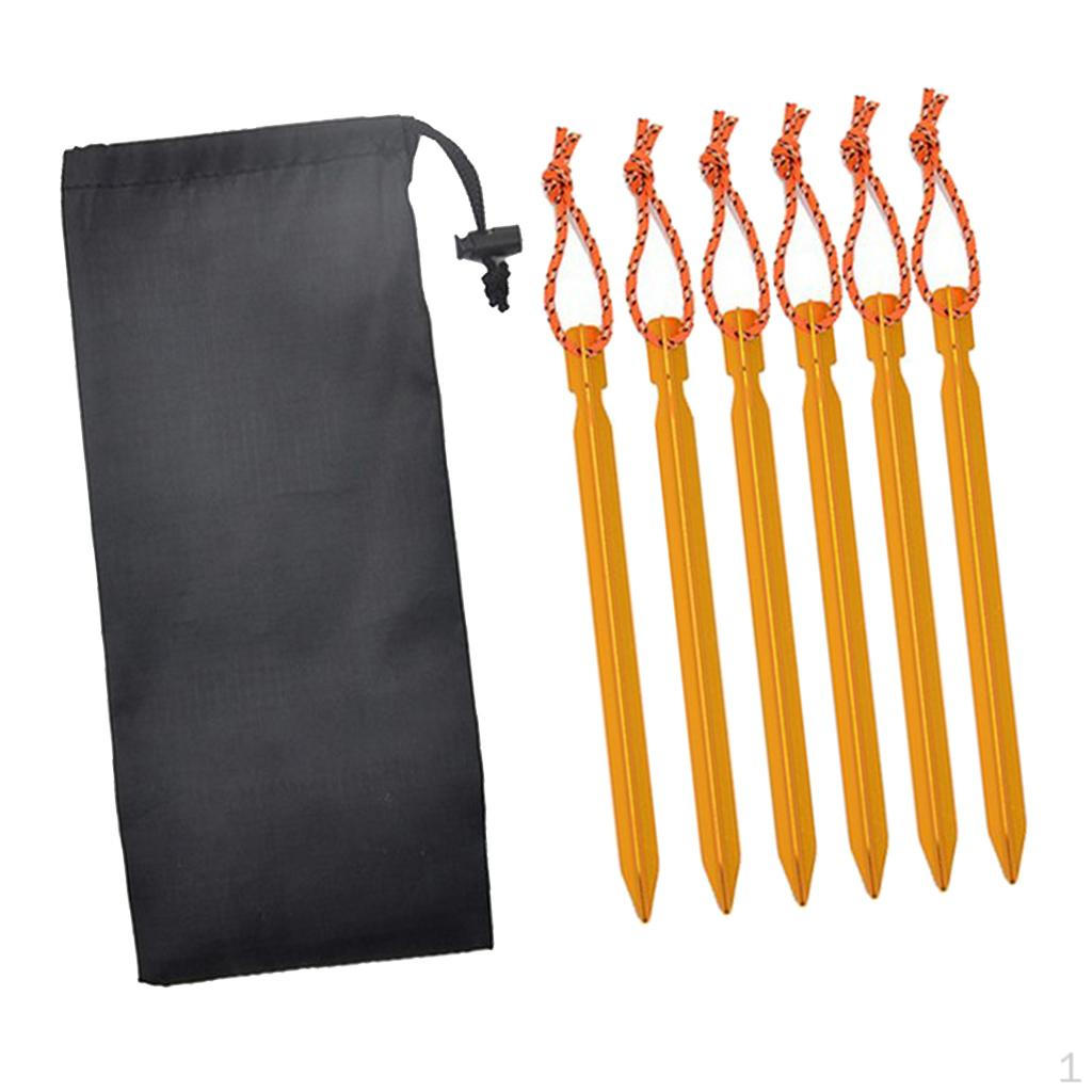 7001 Aluminum Tent Stakes, light Pegs with Reflective Rope Accessories for Camping, Rain
