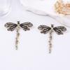 Personality Trend, Unique Creativity, High-end Design Sense, Old-fashioned Alloy Micro-zircon Dragonfly Women's Earrings