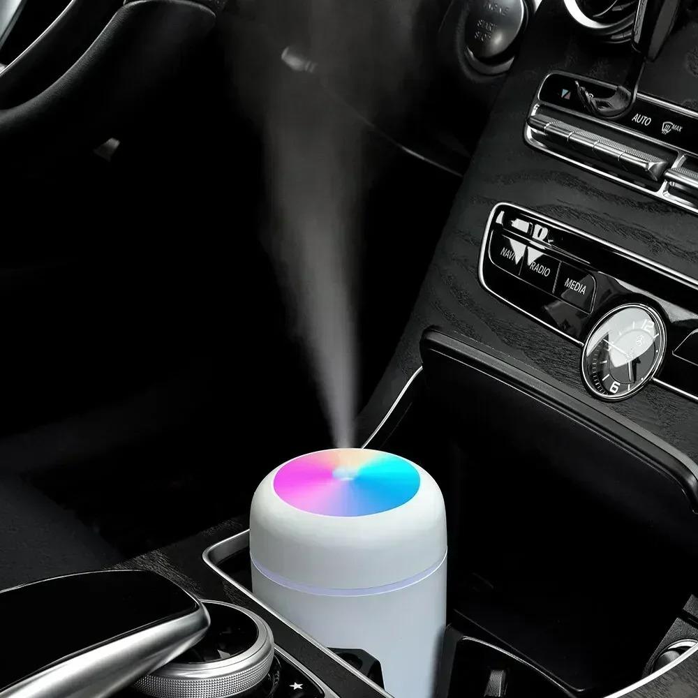 Multi-Szenen-Komfort-Luftbefeuchter, Leiser LED-Nebelspender mit Aromatherapie für Schreibtisch Nachttisch und Auto