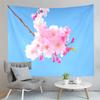 Japan Tokyo Cherry Blossoms Tapestry Blue Sky Pink Flowers Tapestry Art Wall Hanging Home Living Room Bedroom Dorm Tapestries