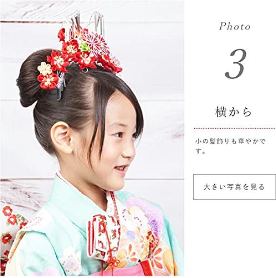 Hair Ornament Flower Large Japanese Ribbon Watmosphere Hair Accessory Kimono Formal Hair Arrangement Pearl 19w5304 [Watmosphere] Shichi-Go-San (Pink)