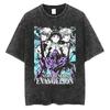 Neon Genesis Evangelion Unit-01 Manga Panel Vintage Washed T-Shirt 2026 Sommer Oversized Streetwear Grafik-T-Shirt für Herren Damen