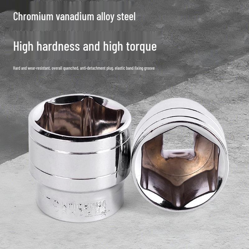 Electric Ratchet Wrench with Mirror Surface, Short Sleeve, and Inner Hex Socket, Chrome Vanadium Steel