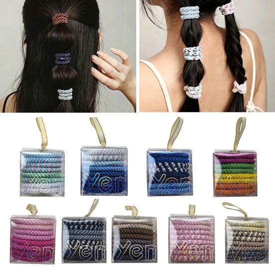 Long-lasting Hair Elastic 8Pcs High Elasticity Ropes, Braided Textured Surface Bands, Rope Super Grip No Slip Ties, Tangle Accessories Non-slip