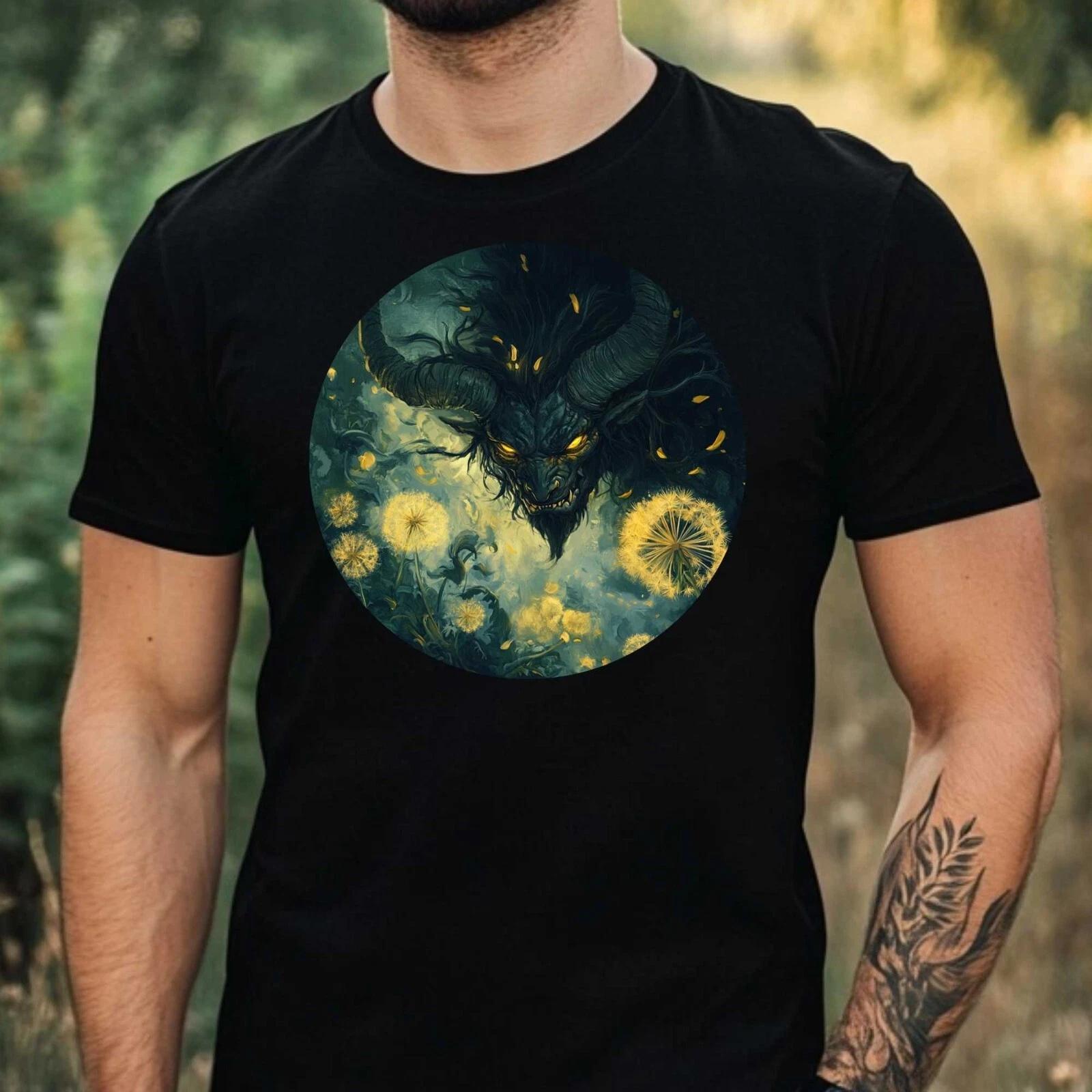 T-Shirt Herren Dämon mit Löwenzahn Motiv Baumwolle Größe XS bis 5XL XS