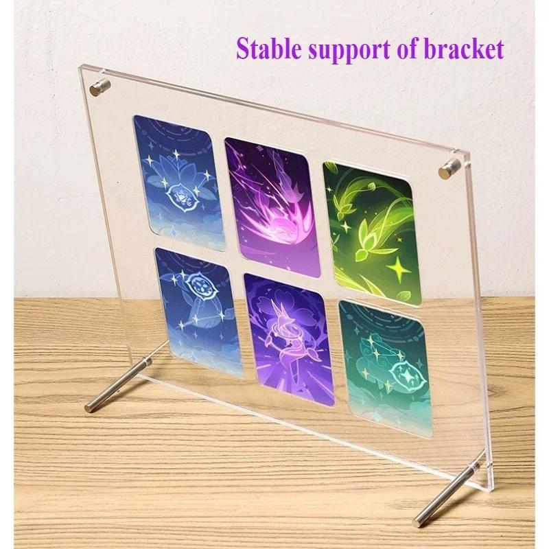 Transparent Acrylic Trading Cards Display Baseball Cards Display Frame Collectibles Sport & Stands Cards Display Wall with Screw
