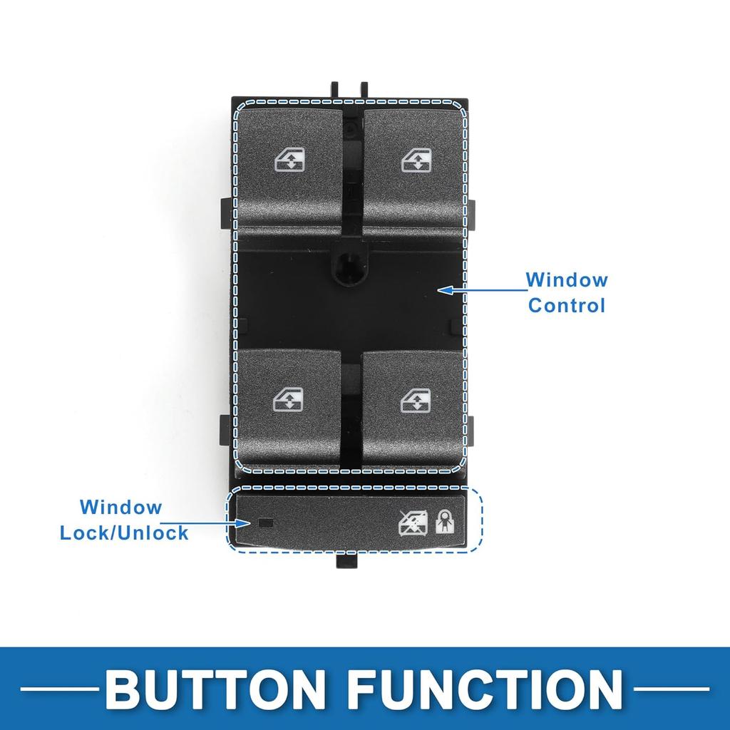 Power Window Switch Window Control Switch for Buick Allure Lacrosse 2010 Black
