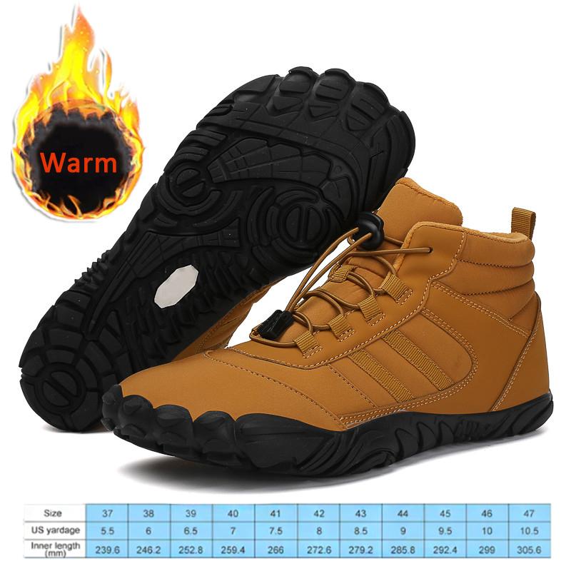 Nieuwe Winterlaarsjes Heren Sneeuw BareFoot Casual Schoenen Outdoor Werkschoenen Dames Warme Bont Heren Enkellaarsjes Heren Sneeuwlaarzen Grote Maat 47