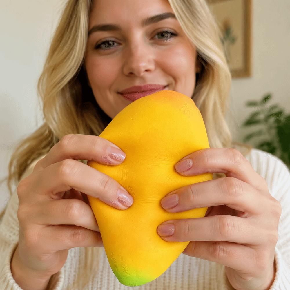 16cm Slow Rebound Fidget Toy Super Soft Mango Squeeze Toy Giant Mango Squishy Toy for Kids Adults