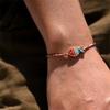 Adjustable Braided Fish Charm Bracelet With Alloy Oil Drop Pendant For Women Lightweight Stylish Jewelry Gift