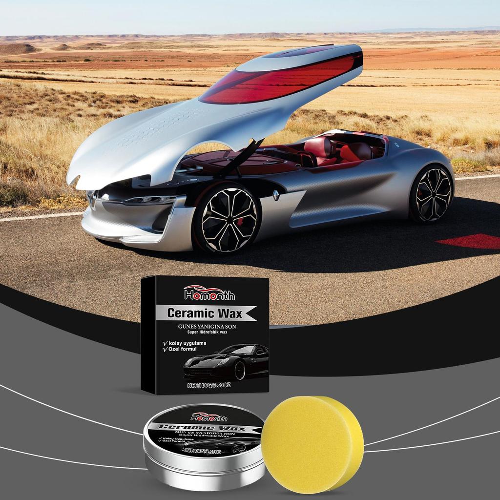 Homonth Car Care Wax, car polishing, renovation, paint scratch repair, paint surface brightening, dirt prevention, 1 set