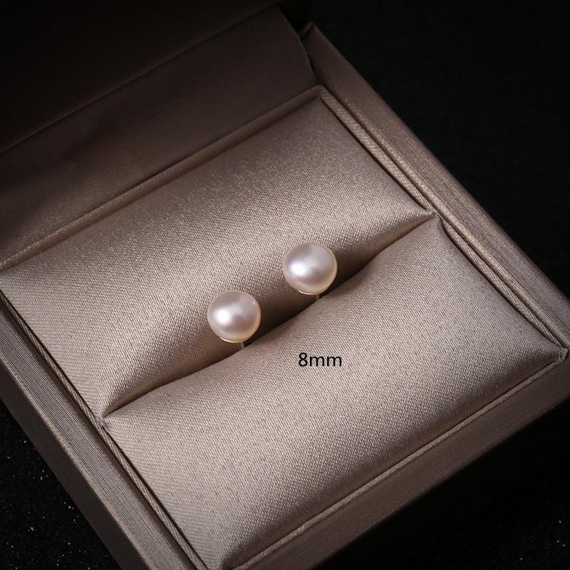 Buyee 925 Sterling Silver Bead Sutd Earring White Black Freshwater Pearl Earring for Women Fashion Wedding Fine Jewelry Earring