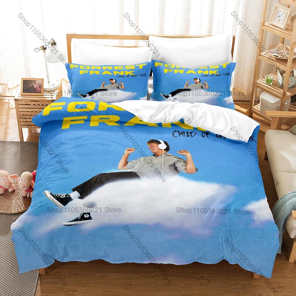 Forrest Frank Child of God Warm Sunrise Lo-Fi Coastal Portrait HD Print Bedding Set Duvet Cover + 2 Pillowcases Chill Room Decor