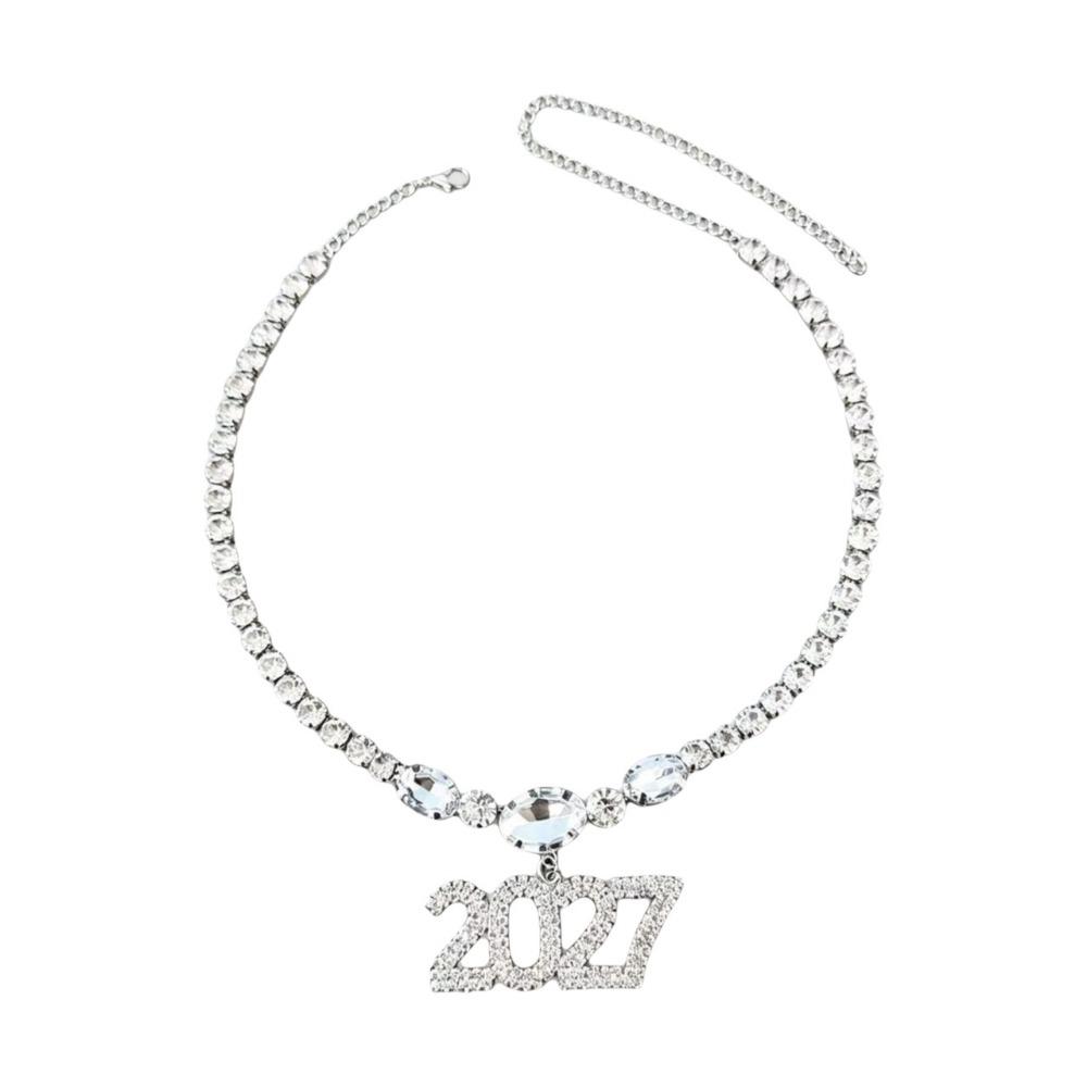 Exaggerated 2027 Number Pendant Necklace Aesthetic 2027 New Year Jewelry New Year's Eve Gift