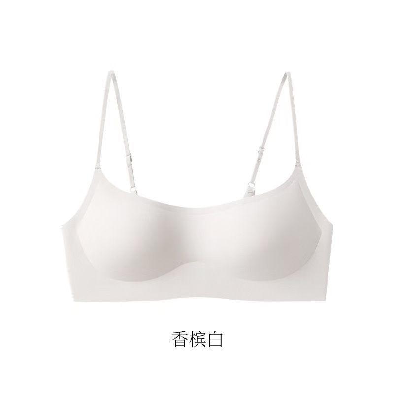 Low neck thin cup invisible small chest gathered without steel ring thin shoulder strap low chest bra cover