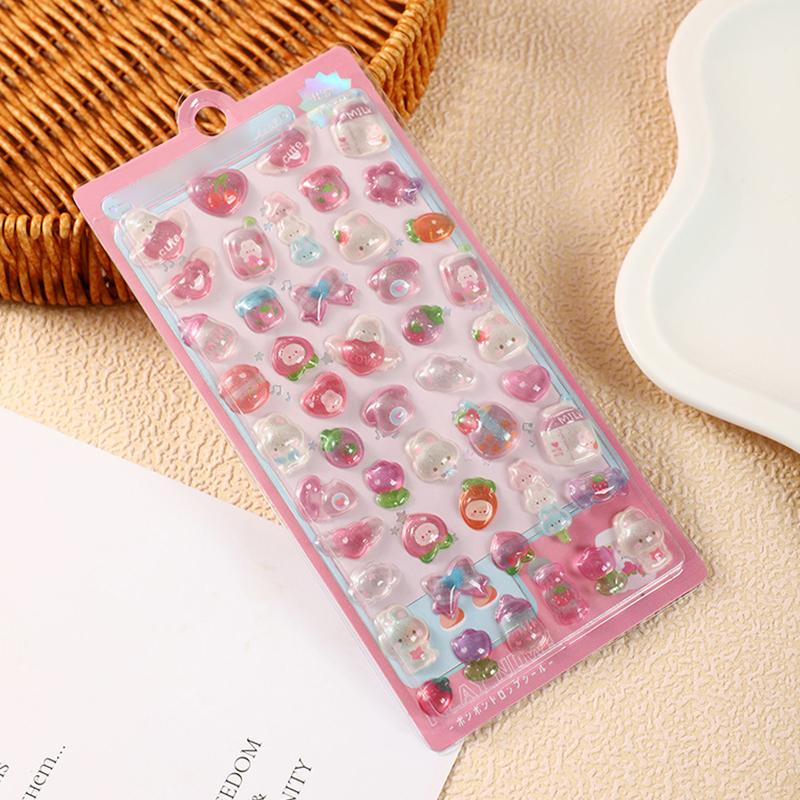 1Sheet Colorful 3D Relief Sticker Cute Animal Emboss Sticker Creative Stationery Journal Phone Case Computer DIY Decorations ZYF