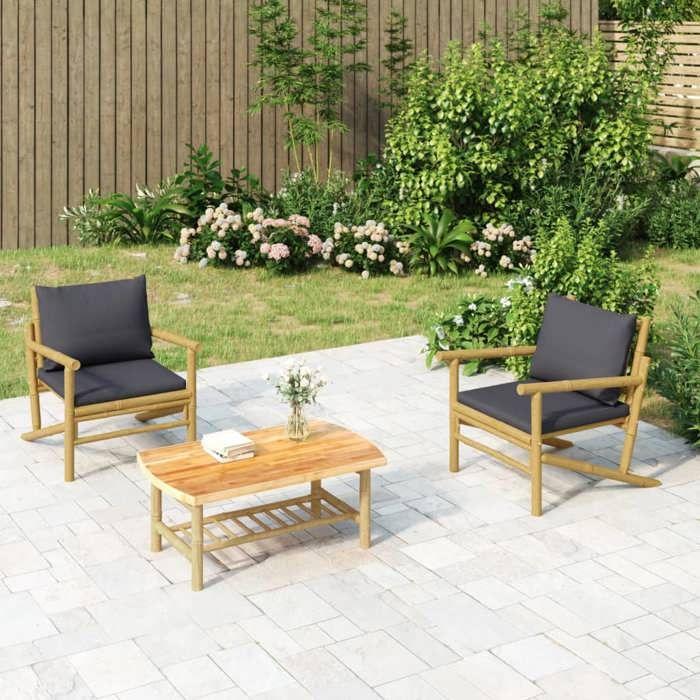 VidaXL Table basse de jardin 90x55x37 cm bambou, table de jardin, table de patio, mobilier de patio, table d'extérieur, 363463
