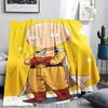 1 Stück One-Punch Man Aufdruck Flanelldecke, Hohe Qualität für Alle Jahreszeiten, Heimdekoration, Wärme und Komfort, Perfekt für Weihnachtsgeschenke